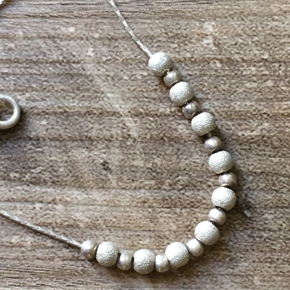 .925 Sterling Silver Stardust Beaded Necklace - Picture 3 of 8